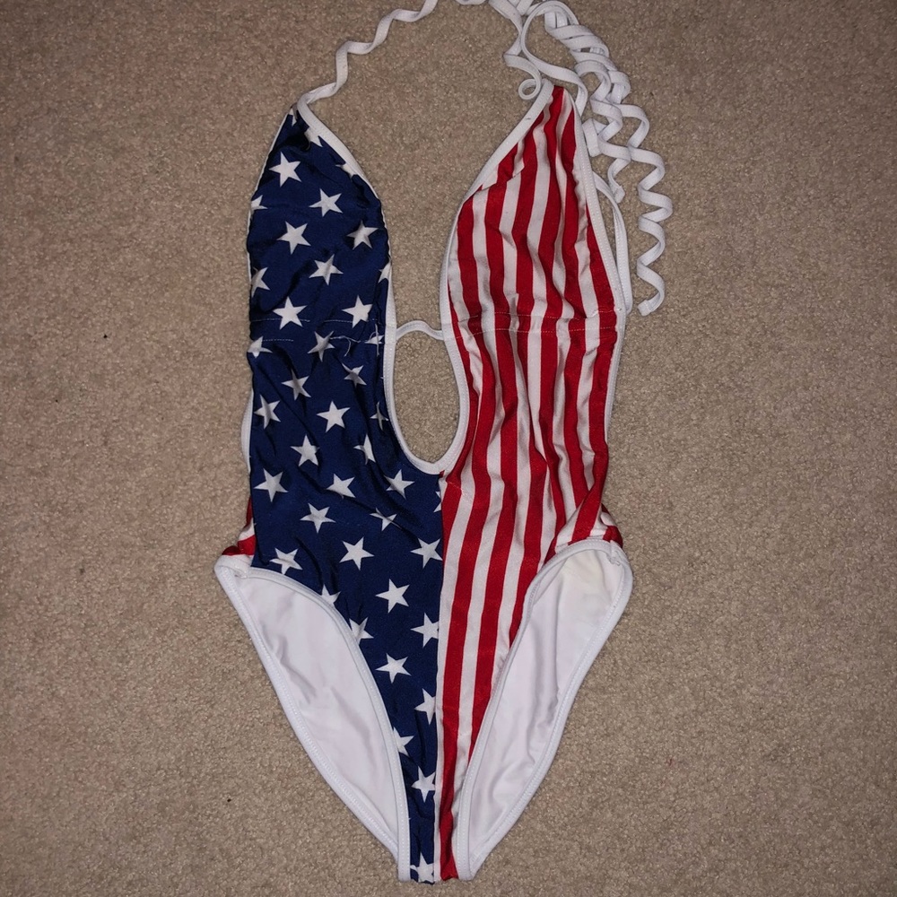 American Apparel American Flag Swimsuit